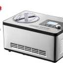 VEVOR Automatic Ice Cream Maker with Built-in Compressor, 2 Quart No Pre-freezing Fruit Yogurt Machine, Stainless Steel Electric Sorbet Maker, 3 Modes Gelato Maker with LCD Display & Timer, Silver