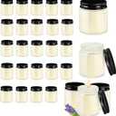 24 Pcs 4 Oz Mason Jar Candles, Lavender Scented Soy Candles Bulk Set for Stress Relief and Relaxation, Great Favors for Wedding, Christmas, Housewarming Gifts (Black-Lavender, 24)