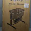 Ezebaby Bedside Bassinet for Baby, Portable Baby Bassinet Bedside Sleeper for Newborn Infants with Wheels Storage Basket, Adjustable 7 Heights and All Mesh Sides (Deep Gray)