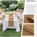 10 Pack Satin Table Runner 12 x 108 Inch Long Old Gold Smooth Silk Fabric Table Runner for Birthday Parties Wedding Banquets Decorations.