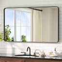 TETOTE Black Mirror 40 x 24 Inch Matte Black Bathroom Mirrors, Tempered Glass, Modern Farmhouse Wall Mounted Mirror for Decorative(Horizontal/Vertical)