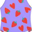 weVSwe Baby Girl Swimsuit One Piece Swimsuit Cute Toddler Girls Sleeveless Bikini Kids 2-10 Years (5-6 Years, Purple Strawberry)