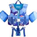 Ottkids Kids Swim Vest Toddler Floaties Fit 20-44 Lbs Boys and Girls,Kids Swimming Training Vest Adjustable Safety Strap,Toddler Swim Vests with Shoulder Harness Arm Wings for Age 1-6 Years