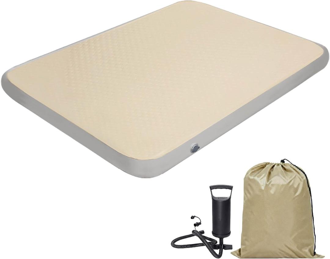 HotMax 4" Drop Stitch Air Mattress, Leak-Proof Inflatable Sleeping Pad with Hand Pump, Firm Support Portable Blow up Bed for Camping, Car, Travel&Guests, Exceptional Air Retention (75"*51.2"), Full
