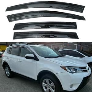 Side Car Window Visor Rain Guards Vent Deflectors for 2013-2018 Toyota RAV4, Sun Shade Front Rear SUV Accessories Smoke Tint 4pcs