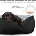 JOEJOY Rectangle Dog Bed for Large Medium Small Dogs - Washable Orthopedic Sofa Bed, Soft Breathable Puppy & Pet Cuddler, Durable Calming Dog Bed with Anti-Slip Bottom, Multiple Sizes, Black