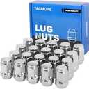 20pcs 1/2"-20 Lug Nuts - Compatible with 1987-2018 Jeep Wrangler, 1993-2010 Grand Cherokee, 1994-2001 Dodge Ram 1500, 1991-2019 Ford Explorer, One-Piece Design Factory Chrome Wheel Lug Nut Set