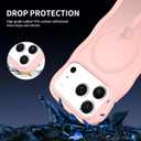 Magnetic for iPhone 17 Pro Case, (Compatible with Magsafe) Curly Wavy Frame Hard Translucent Matte Clear Back Cover for Women Men TPU Bumper Shockproof Phone Case (Pink)