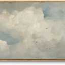 InSimSea Framed Canvas Wall Art Vintage Decor, Home Decor Classical Oil Paintings Sky Cloud Prints, Vintage Landscape Large Wall Art for Living Room Bedroom Bathroom Home Office Decor, 16"x24"