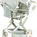 Bayer Design: Doll Pram Xeo Twin - Green & Flowers - Push Stroller, Adjustable Seats & Handle, Foldable, Handbag, Toy Seats 2 Dolls Up to 18", Kids 3+