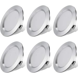 12V LED Lights for RV Camper Van Trailer - 3W neutral 4500K 270 Lumen Low Voltage Recessed Ceiling Light Dimmable, Set of 6