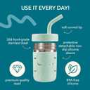 Pandaloo® Smoothie Cups for Kids - Stainless Steel Toddler Tumbler with Straw, Sippy Cup for Smoothies - BPA-Free, Toddler Snack Cups, 10 oz