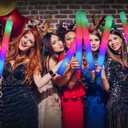 HONLYNE 120 PCS Foam Glow Sticks with 3 Modes Colorful Flashing, LED Light Sticks, Glow in the Dark Party Suppliesfor Wedding, Raves, New Year Carnival