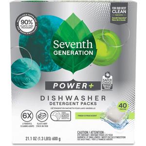 Seventh Generation Power Plus Dishwasher Detergent Packs Fresh Citrus Scent For Sparkling Dishes Dishwasher Tabs 40 Count
