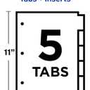 6 x Avery Binder Dividers - 5-Tab Insertable Multicolor Big Tabs for Binders, 1 Set of Dividers (11109)