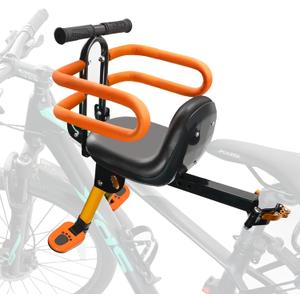 Child Bike Seat - Front Mount, Kids Bike Seat for Adult Bike,Retractable Baby Bike Seat Front Mounted, Toddler Bike Seat for Children 2~6 Years (with fence and backrest)