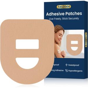 Adhesive Overpatches for Omnipod 5, Waterproof & Sweatproof Patches with Stretchable Middle Strap, Split Backing for Easy Application, 30 PCS Nude Patches