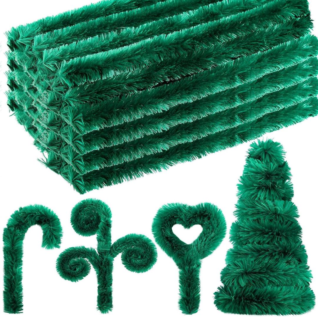 Hotop 60 Pieces Extra Thick Pipe Cleaners 30mm Jumbo Chunky Chenille Stems Craft Supplies Pipe Cleaners for Beginners DIY Art Crafts Decorations(Dark Green)