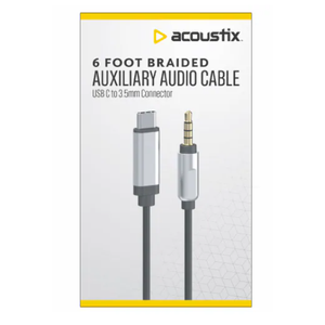 6 Foot Braided Auxiliary Audio Cable
