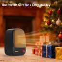 shinic Small Space Heater with Overheat Protection, 500W Mini PTC Ceramic Heater, Fast Heating and Quiet, Portable Electric Heater for Indoor Use Office Room Desk Home, Black