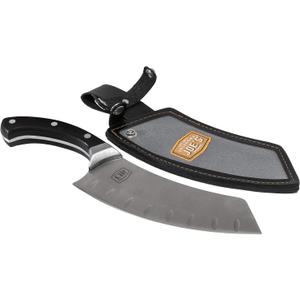 Oklahoma Joe's Blacksmith Cleaver & Chef Knife with Holster,Silver/Black