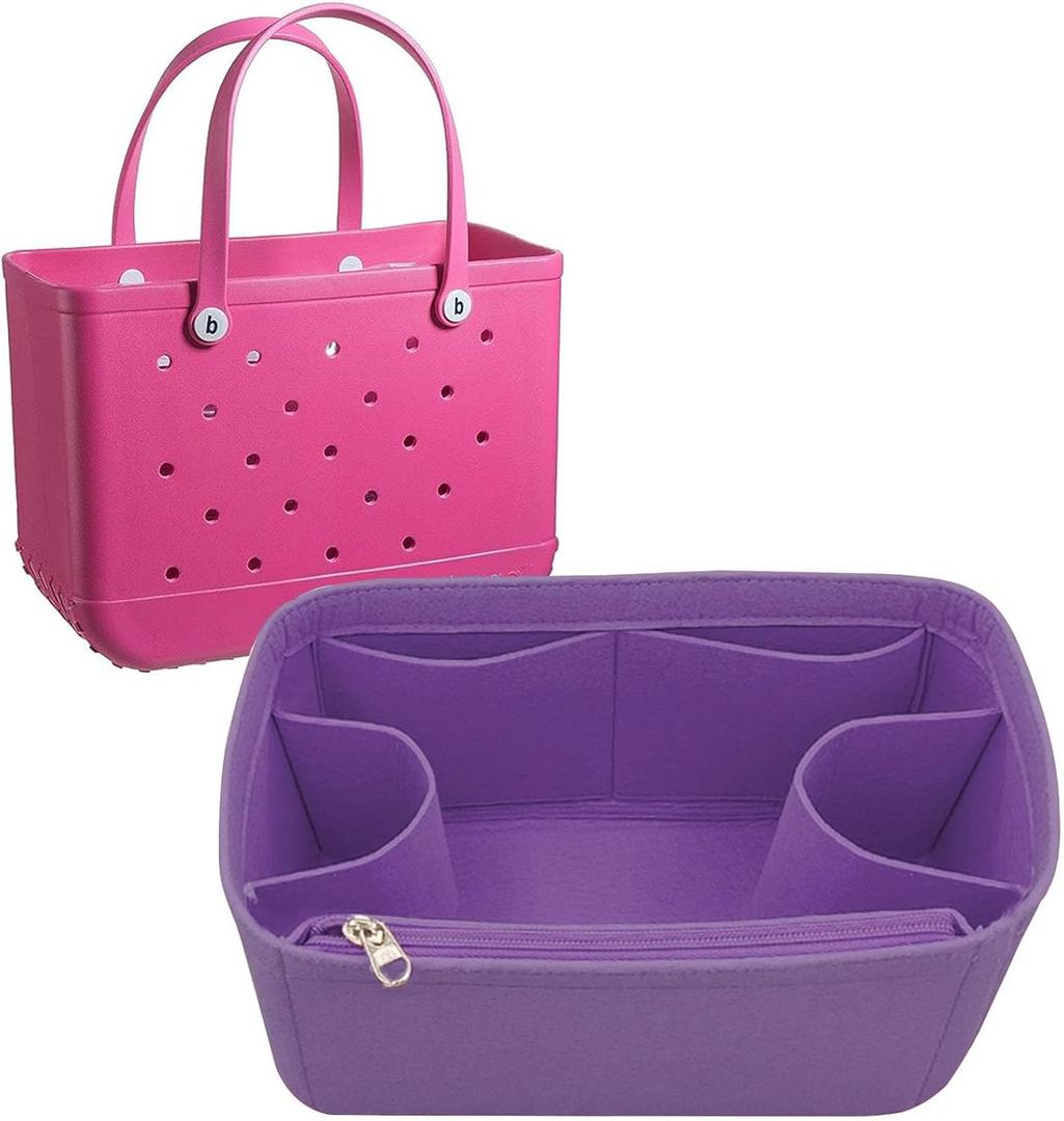 Lckaey bag organizer accessories for large bogg bag organizer insert for small bogg bag divider accessories inserts 3018Purple-M