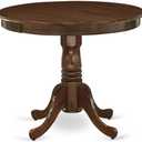 East West Furniture ANT-AWA-T Antique Modern Kitchen Table - a Round Dining Table Top with Pedestal Base, 36x36 Inch, Walnut