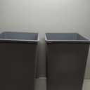 Amazon Basics Square Waste Container, Open Top, Space Saving, 25 Gallons, Grey, Pack of 2