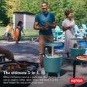 Keter Modern Cool Bar Outdoor Patio Furniture and Hot Tub Side Table with 7.5 Gallon Beer and Wine Cooler, Teal, 19.5 inches x 19.5 inches x 33 inches