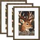 17x22 Rustic Brown Picture Frame, Poster Frame for Wall, 3 Pack