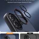 JUESHITUO Magnetic for iPhone 17 Case: Upgraded [Full Camera Protection], with [1X Screen Protector] [Camera Button], 6.3" Case for iPhone 17, Black
