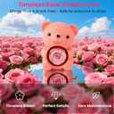 Teddy Bear with Preserved Rose Flower in Bear with Necklace and Box, Unique Mothers Day Gifts for Mom from Son Daughter (Pink+ Gift Box), 5.86 x 8.35 x 5.96 inches