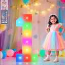 Pooqla 2.4FT LED Light Up Numbers, 34 Colors Changing Marquee Numbers with Remote for Party Backdrop Decor, Mosaic Big Sign for 1st 16th 21st Birthday Anniversary Decoration, Large Number 1 (RGB)