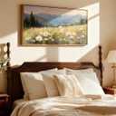 InSimSea Extra Large Framed Vintage Wall Art, Meadow Wildflowers, 20x40inch
