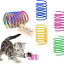 Andiker Interactive Cat Spiral Creative Spring Toy to Kill Time and Keep Fit, Sturdy and Heavy Plastic for Swatting, Biting, Hunting Kitten Toys, Colorful, 12 pcs