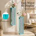 2 Pack Boho Wall VAE Decor with Tubes Metal Wall Art Hanging Planters Display Art Modern Home Metal Vase for Bedroom Living Room Home Office