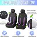 4PCS Cooling Car Seat Covers,Breathable Front Seat Covers with Mesh Construction and Foam Padding,Car Seat Protector to Reduce Back Sweating,Universal Car Interior for Car SUV (Purple)