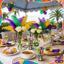 Flutesan 45 Pcs Mardi Gras Party Favors Tubes 4 Inch Candy Tubes Bulk with Cap Plastic Green Gold Purple Party Decor Container Empty Storage Gift for Carnival Liquor Plant Lab Experiment Supplies