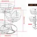 Livabber Fruit Basket Bowl with Banana Hanger, Fruit Vegetable Storage Basket with Banana Tree Holder for Kitchen Counter, Detachable Organizer for Bread Snack Produce (Chrome, 3-Tier Metal Base)