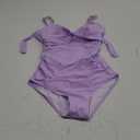 Girls Swimsuit Criss Cross One Piece Swimsuits Wrap Tie Back Sheer Mesh Bathing Suit with Gold Metal Swimwear 9-16Y (17-18 Years, Purple)