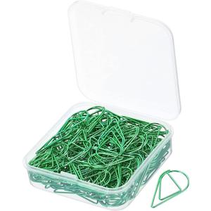 MECCANIXITY 150 Pieces Metal Paper Clip Drop-Shaped with Box 1 Inch Light Green for Crafts Organize Office Home