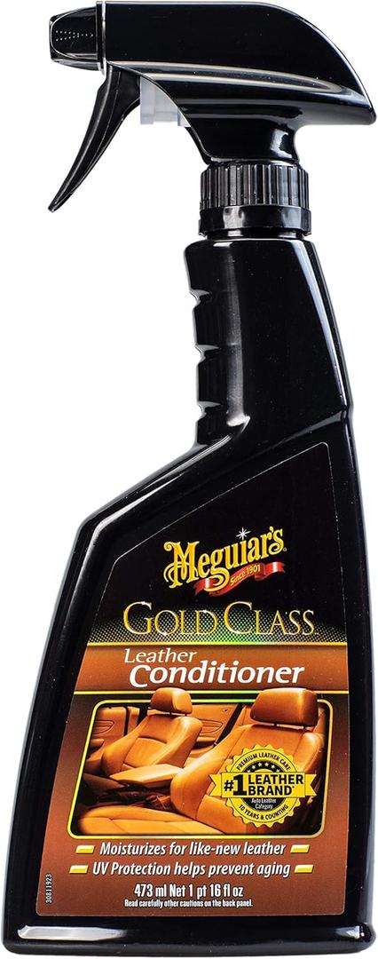 Meguiar's Gold Class Leather Conditioner Spray - Premium Car Leather Conditioner - Protect Your Car's Seats from Cracking, Fading and Drying Out - Keep It Looking and Feeling New, 16 Oz