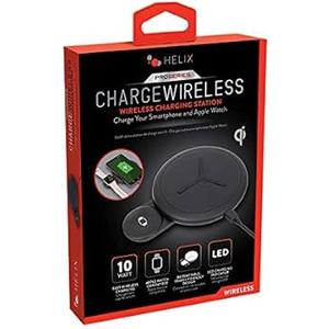 Helix 2 in 1 Wireless Charger, 10 Watt Fast Wireless Charger + Apple Watch Charger, iPhone Charger, Qi Certified, Compatible with iPhone 11, 11 Pro, 11 Pro Max, XS, XS Max, XR, X, 8, 8 Plus, AirPods 2