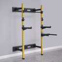HulkFit Straight Dip Bar/Spotter Arm Attachment for Wall Mounted Power Cage, Black