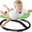 21" L  19" W Large Size Spinning Chair For Autistic Kids, Autism Sensory Spinning Chair, Sensory Toys For Kids With Autism & ADHD, Sit And Spin Training Body Coordination, Light Green Rounded Shape