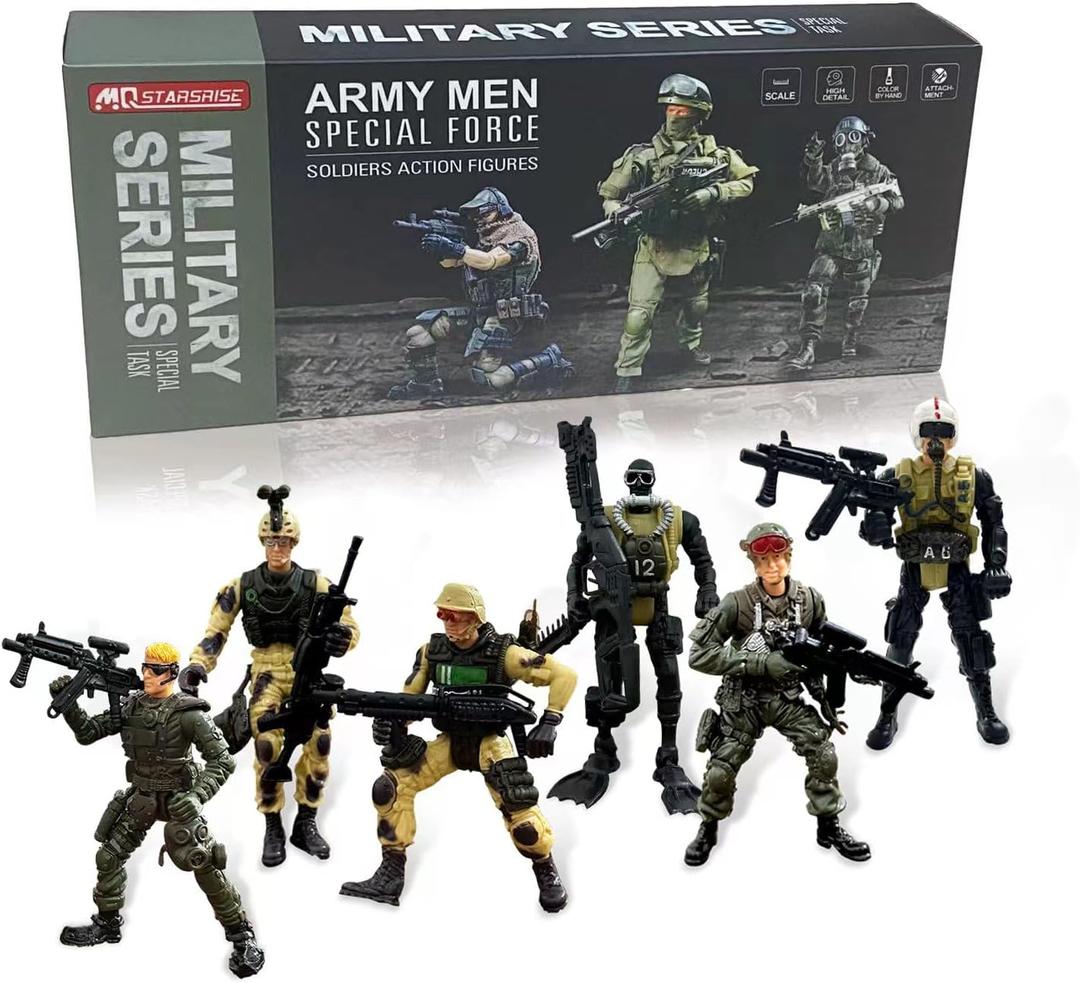 Army Men Toy Set for Boys 4-7,Army Men Action Figure Military Toy Playset US Army Men and SWAT Team with Weapons,Military Action Figures Easter Gift for Boys Age 4-7 6-8