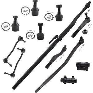 12pcs Front Steering Kit Upper and Lower Ball Joint Outer and Inner Tie Rod End Sway bar Link Adjusting Sleeve and Drag Link for 4WD Ford Excursion F-250 F-350 Super Duty 2000-2005