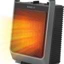 ROSEKM Space Heaters for Indoor Use, 1500W Portable Electric Heater with Thermostat, Ceramic Heater for Room Bedroom Office Under Desk with 3 Heating Levels, Safe Tip-Over Protection (Grey)