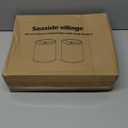 Lampshades Set of 2, Drum Lampshades 11.6" Top x 12.6" Bottom x 9.8" High, Seaside village Medium Lampshades (Spider Fitter), Beige Lampshades Natural Linen Hand Crafted, Easy Assembly Required