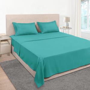 Mejoroom Full Size Sheet Set - Extra Soft Luxury Brushed Microfiber Sheets with 16 Inch Deep Pocket - Soft, Breathable, Wrinkle, Fade & Stain Resistant- 4 Piece (Full, Teal)